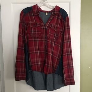 Free People Denim Flannel